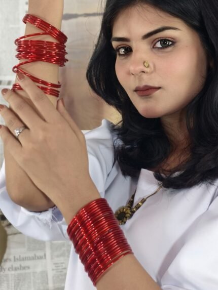Solid Red Glass Bangles