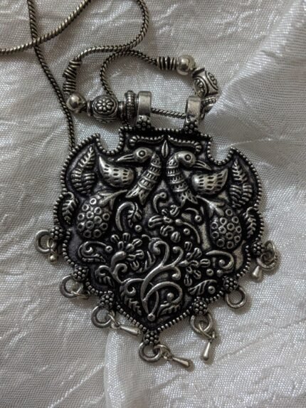 Engraved Peacock Mala