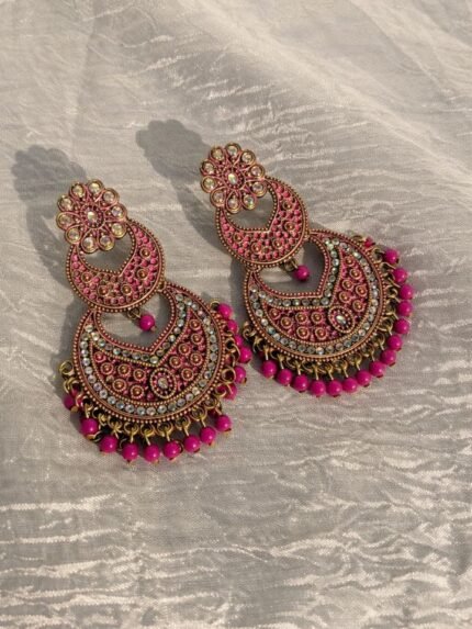 Rangeen Dastaan Pink Jhumky Drops