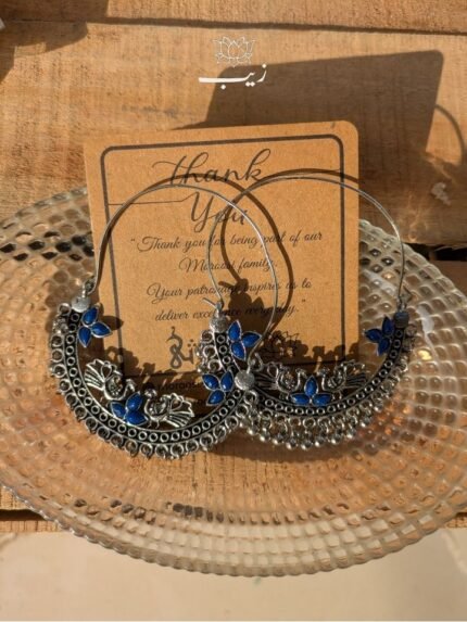 Moor Chand Baliyaan Blue (Chandbali Jhumka)