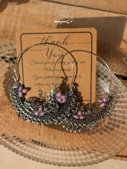 Moor Chand Baliyaan Pink (Chandbali Jhumka)