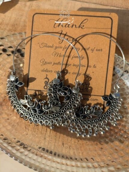 Moor Chand Baliyaan Black (Chandbali Jhumka)
