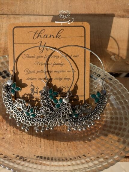 Moor Chand Baliyaan Green (Chandbali Jhumka)