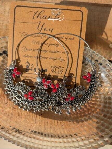 Moor Chand Baliyaan Red (Chandbali Jhumka)