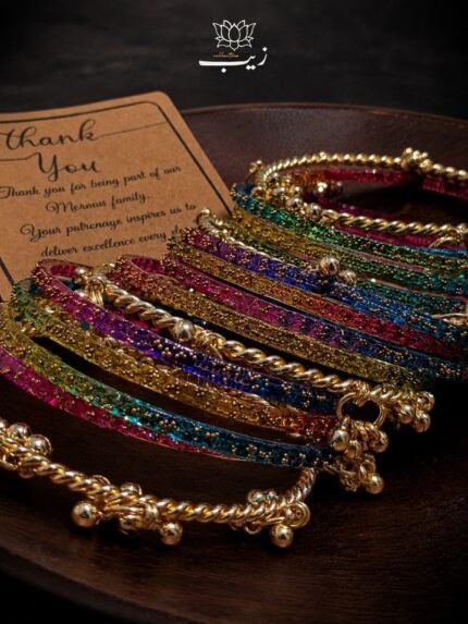 Kashmiri Choorian Glass Bangles With Kashmiri Karay