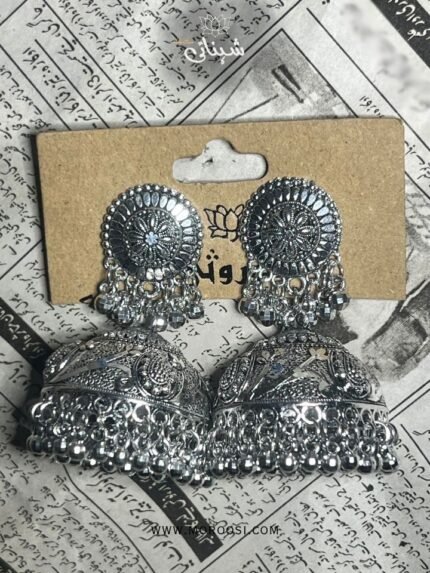 ANARKALI SILVER OXIDISED JHUMKY
