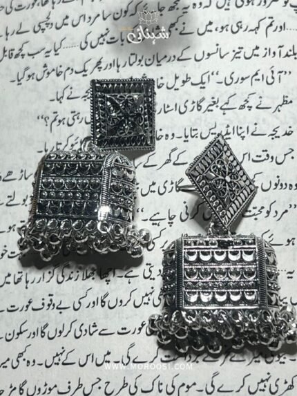 BOGI SILVER OXIDISED JHUMKY